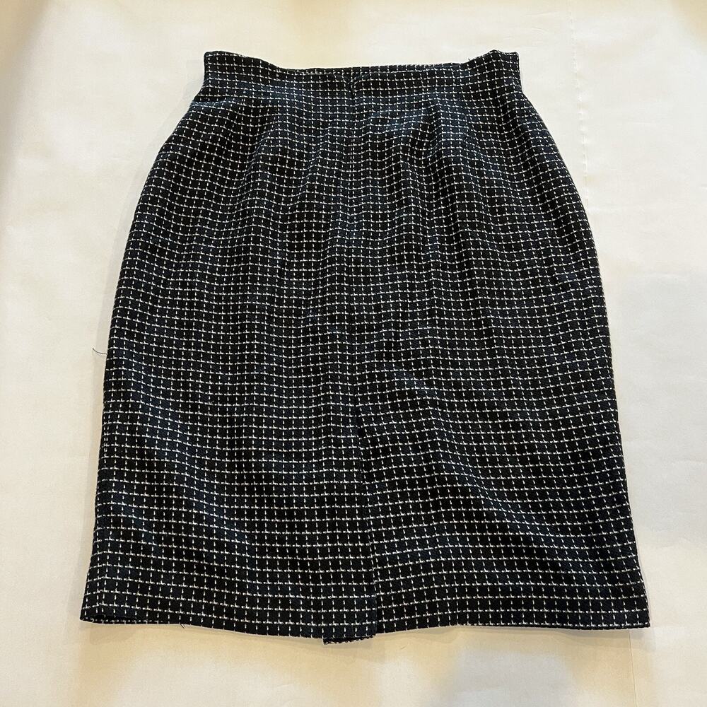 Kasper And Company ASL Skirt Short Plaid Black White Size 10